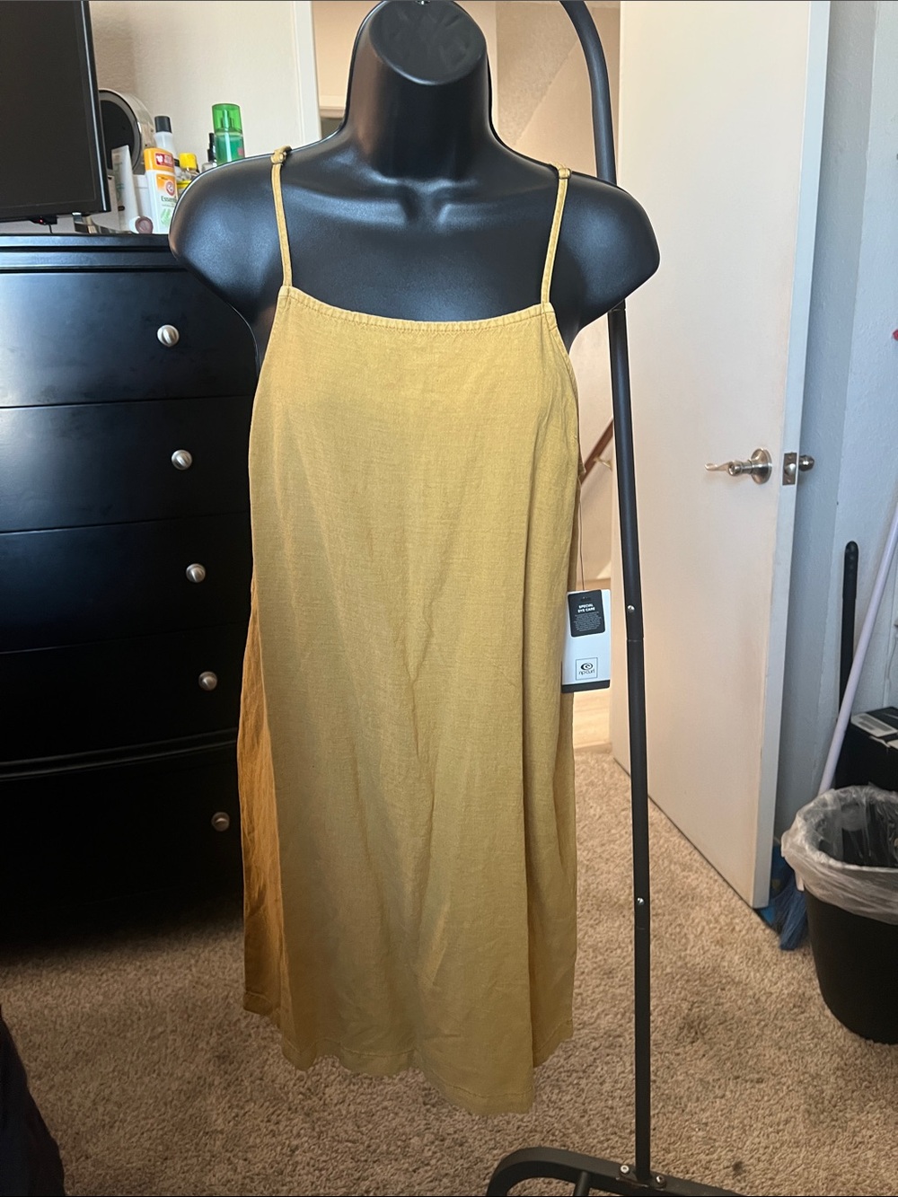 Rip Curl Mustard Yellow Spaghetti Strap Sundress